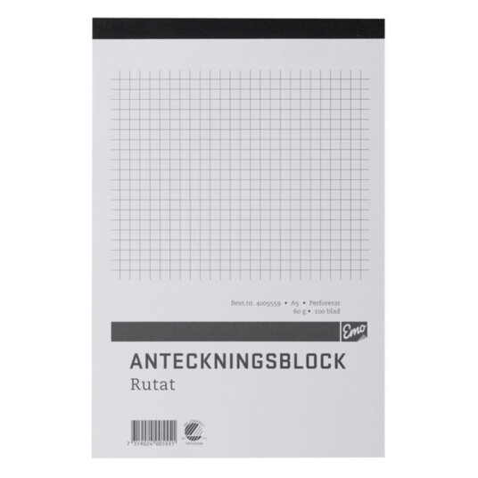 Notatbok A5 rutet, perforert Notatbok A5 rutet, perforert