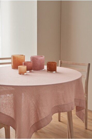 Ellos Home Duk Malva i 100% lin 140x140 cm Rosa
