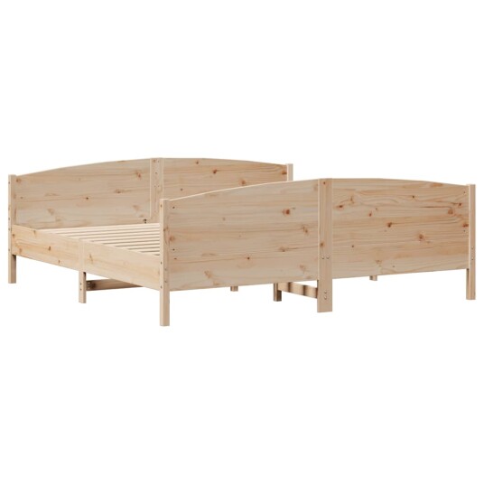 Sengeramme med madrass 200x200 cm heltre furu