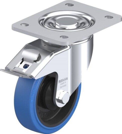 Blickle 739748 Lh-Poev 125K-3-Fi-Sb Styrehjul Med Brems, Hjuldiameter 125 Mm, Bæreevne (Maks.) 250 Kg, 1 Stk