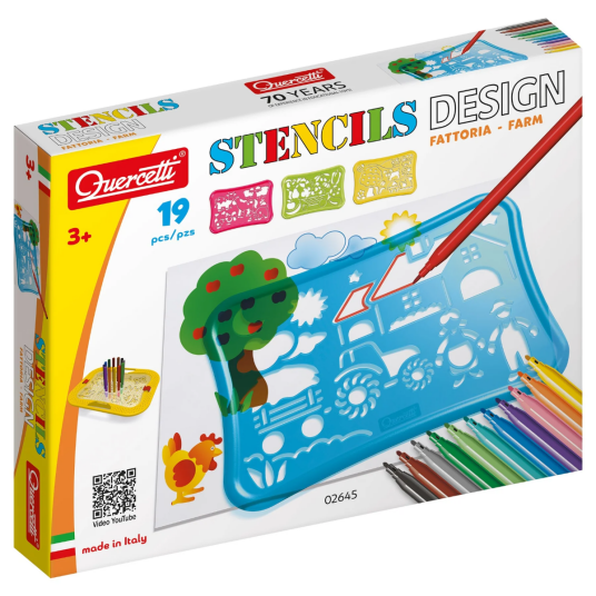 Quercetti Design -stensiler: Bondegård