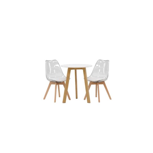 Spisegruppe Venture Home Leonora Ø65 cm med 2 stk Edvin Stoler