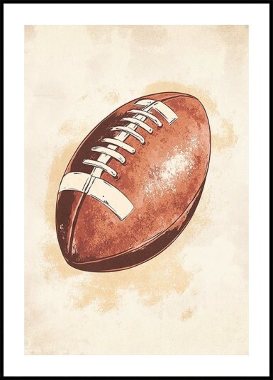 American Football Ball Plakat Plakat / 21x30cm American Football Ball Plakat Plakat / 21x30cm