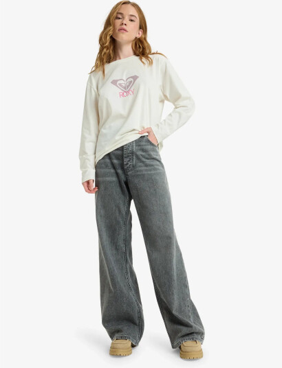 Roxy Milla Wide Leg Regular Mid Gr - Grey - 31