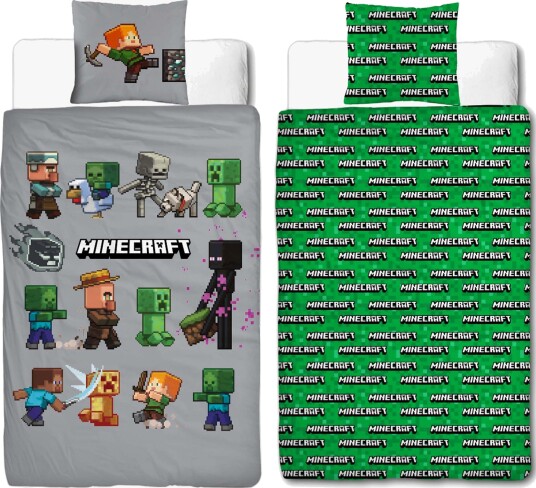 Minecraft Sengesett 140 X 200 Grønn