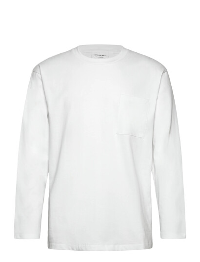 Lindbergh Oversized Pocket Tee L/S - White - XL