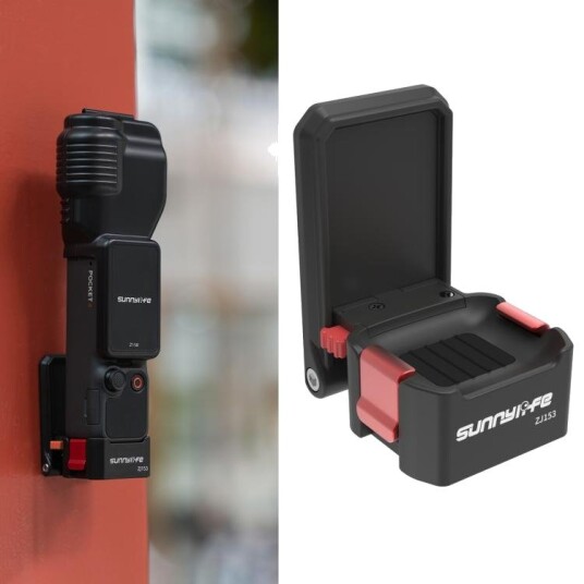 Magnetisk feste med hurtigfeste for DJI Osmo Pocket 3/4 – Svart / Kamerafeste med hurtigfeste
