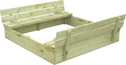 Palmako Sandkasse sandy 14 med benklokk 140x140 cm. trykkimpregnert Palmako Sandkasse sandy 14 med benklokk 140x140 cm. trykkimpregnert