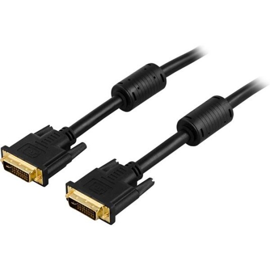 Deltaco DVI-I Dual Link monitor kabel 2m sort