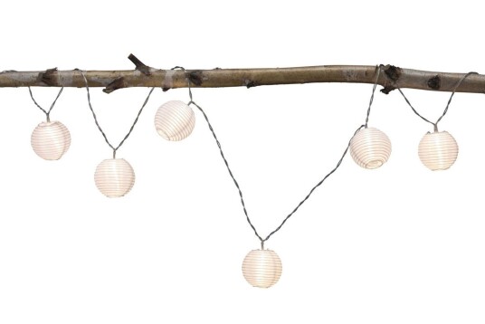 Lampion lysslynge 3,6 meter IP44 3000 Kelvin - Oppladbar via USB - Hvit