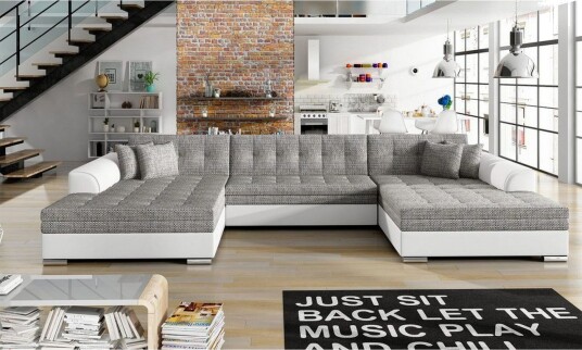 Hjørnesofa Eltap Vento 359x165x78 cm Berlin 01 Soft 17 Grå Symmetrisk