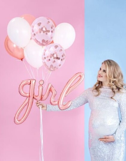 PartyDeco Folieballong Girl Roségull - 1-pakning