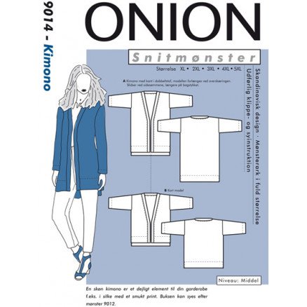 ONION Snittmønster Plus 9014 Kimono Str XL 5XL