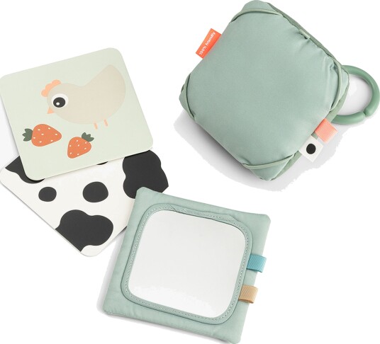 Done by Deer Baby Contrast Card Holder Tiny Farm Green Multi/patterned 11.5X 11.5CM Done by Deer Baby Contrast Card Holder Tiny Farm Green Multi/patterned 11.5X 11.5CM
