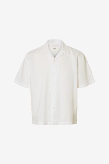 Selected Men Linskjorte Slhrlxclay Linenblend SS Shirt Res Hvit Selected Men Linskjorte Slhrlxclay Linenblend SS Shirt Res Hvit