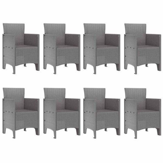  Ute spisebordsett 9 pcs Hvit 250 x 100 x 73 cm Poly Rotting