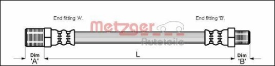 Bremseslange METZGER 4115148