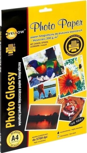 Fotopapir A4 Blank 200 g Laser Gul 20 ark