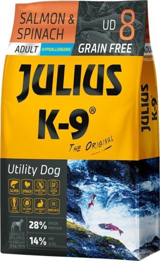 Julius-K9 Tørrfôr Adult Julius K 9 Laks Og Spinat 10 kg