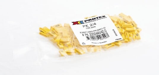 Partex PA2401/W Kabelmerking bokstaver Ø4 10 mm 100 pakk W Stikkontakter & kabler