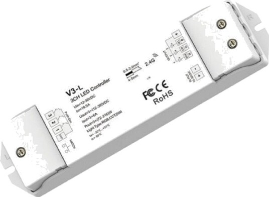 Skydance V3 L Konstantspennings Rgb Kontroller 12–48V 3X 6A Push Dimm