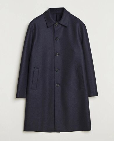 Harris Wharf London Pressed Wool Mac Coat Navy
