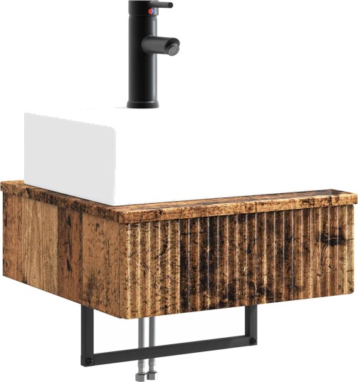 Vegghengt vask Gammelt tre 40 x 41 x 39 cm Konstruert tre Vegghengt vask Gammelt tre 40 x 41 x 39 cm Konstruert tre