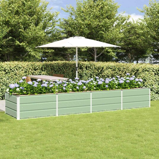 vidaXL Plantekassed grønn 320 x 80 x 45 cm Stål