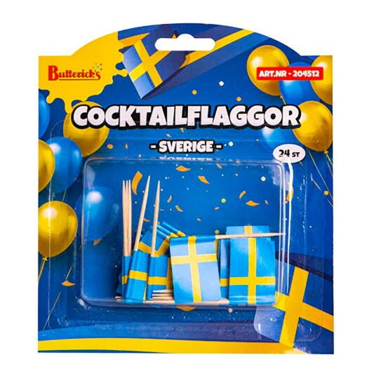 Buttericks Leco AB Cocktailflagg Sverige - 24-pakning
