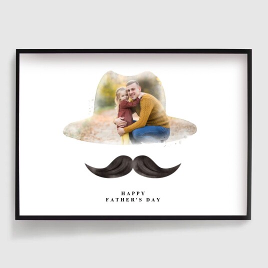 Namly Design Personlig Plakat Akvarell Farsdag Hatt & Bart Bildeopplasting POSTER47TSKC
