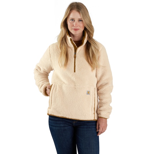 Carhartt Løstsittende fleecepullover Dame Oat milk L XS Carhartt Løstsittende fleecepullover Dame Oat milk L XS