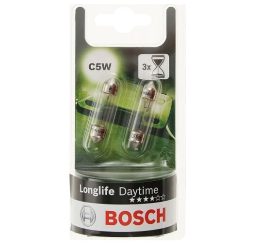 Bosch Longlife Daytime lyspære
36 mm sett C5W 1987301060 Bosch Longlife Daytime lyspære
36 mm sett C5W 1987301060