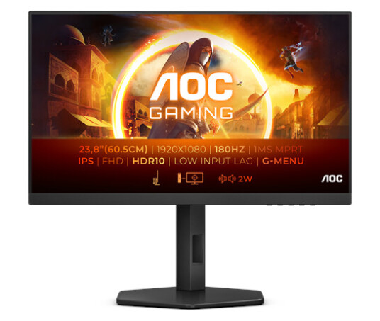 AOC 24G4X 24" Gaming Skjerm 180Hz Full HD IPS Sort