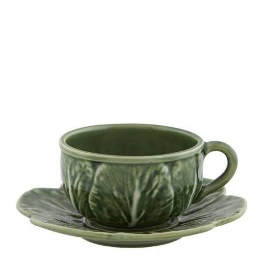 Bordallo Pinheiro Cabbage kopp 30 cl med skål 15 cm kål grønn Bordallo Pinheiro Cabbage kopp 30 cl med skål 15 cm kål grønn