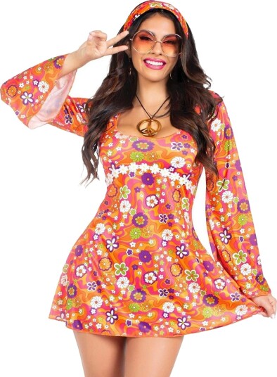 Hippie Chick Damekostyme M/L Hippie Chick Damekostyme M/L