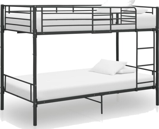 vidaXL Køyeseng svart metall 90x200 cm