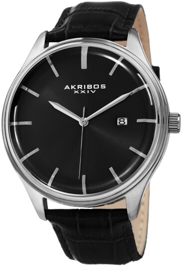 Akribos XXIV Herreklokke AK914SSB Classic Sort/Lær Ø45 mm Akribos XXIV Herreklokke AK914SSB Classic Sort/Lær Ø45 mm