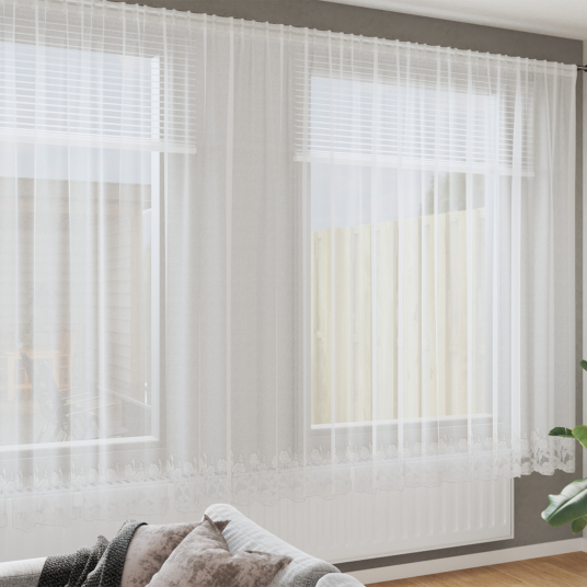 Gardiner med gardiner Hvit 750 x 240 cm Polyester