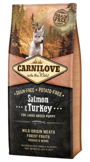 Carnilove Hundefôr Valp Stor Rase Laks & Kalkun 12 kg