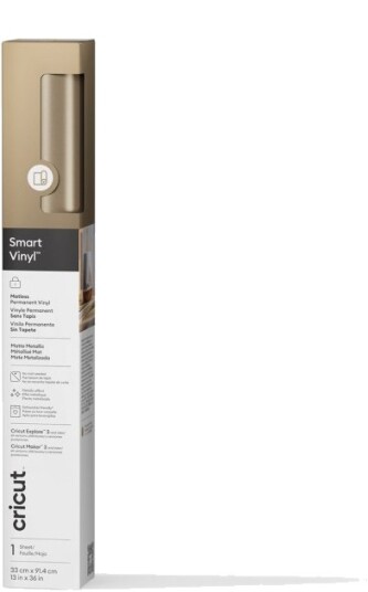 Cricut Smart Vinyl Matte Metallic Håndverksmateriale 33 Cm X 90 Cm Champagne Permanent Vinyl