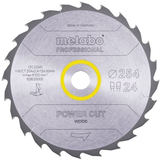Metabo 628025000 Sagklinge 254 x 30 mm 24T