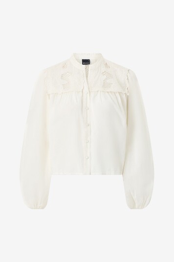 Gina Tricot Bluse Boho Blouse Hvit