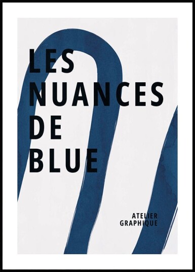 Les Nuances De Blue Graphic Indigo Ribbon Abstract Plakat Plakat / 100x150cm
