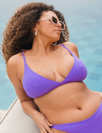 Understatement Underwear Triangle Bikini Top Purple S Understatement Underwear Triangle Bikini Top Purple S