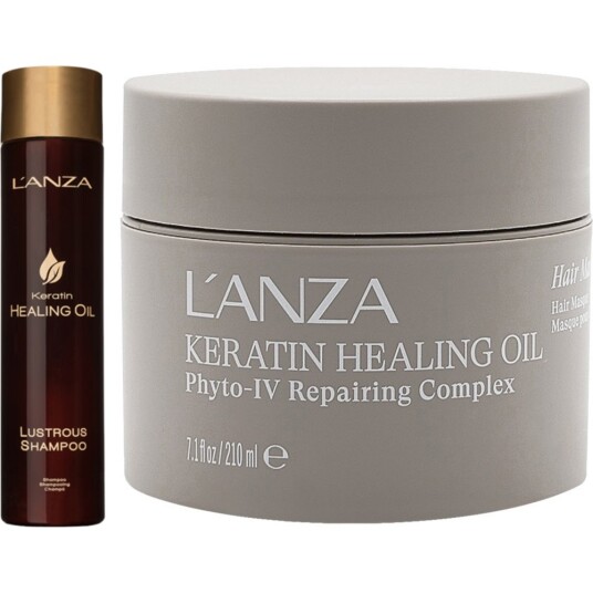 Lanza Keratin Healing Oil Intensive Hair Masque 210ml + Lustrous Shampoo 300ml