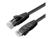 MicroConnect - Koblingskabel - RJ-45 (hann) til RJ-45 (hann) - 15 m - 5 mm - UTP - CAT 6a - halogenfri, innendørs, formstøpt, rund, uten hindringer - svart