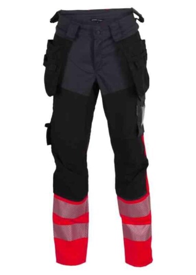 BS Gjøvik 4-V Håndverksbukse, HiVis kl.1 Dame, Str. 40, Sort/Rød BS Gjøvik 4-V Håndverksbukse, HiVis kl.1 Dame, Str. 40, Sort/Rød