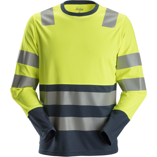 Snickers Workwear 2433 T skjorte varsel gul/marineblå Varsel Gul/Marineblå Klær