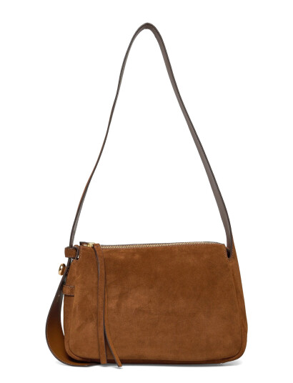 Tory Burch Romy Suede Small Shoulder Bag - Brown - ONE SIZE