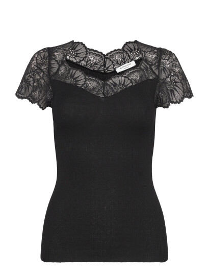 Rosemunde Rwbeatha Silk Capsleeve T Shirt Black L